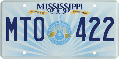 MS license plate MTO422