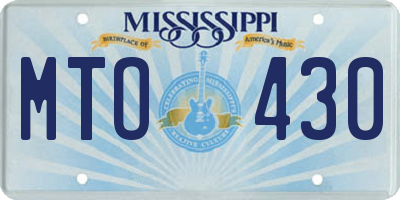 MS license plate MTO430