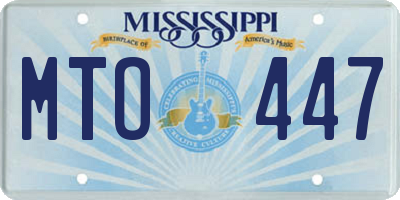 MS license plate MTO447