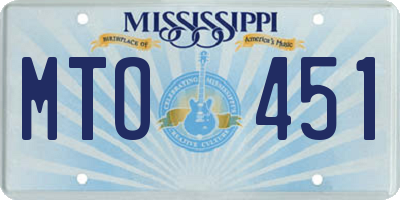 MS license plate MTO451