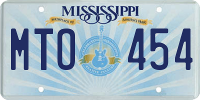 MS license plate MTO454