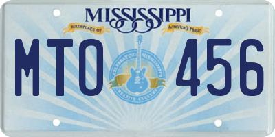 MS license plate MTO456