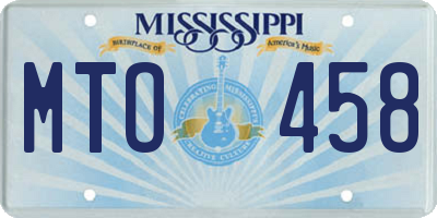 MS license plate MTO458