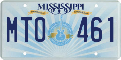 MS license plate MTO461