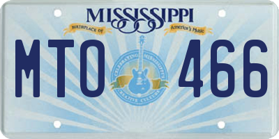 MS license plate MTO466