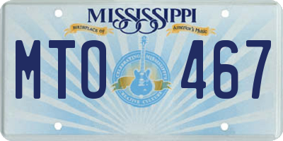 MS license plate MTO467