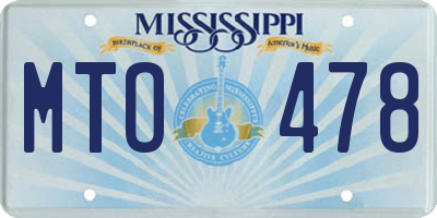 MS license plate MTO478