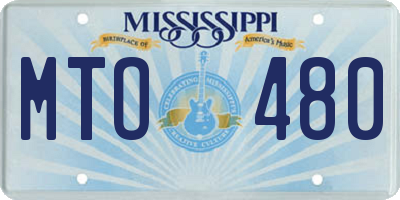 MS license plate MTO480
