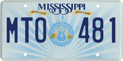 MS license plate MTO481