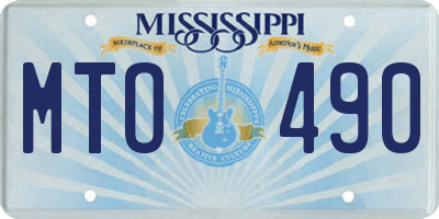 MS license plate MTO490