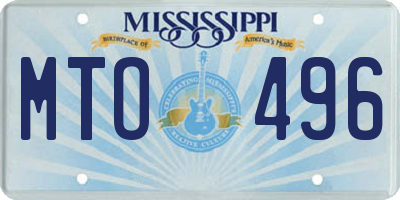 MS license plate MTO496