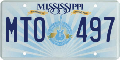 MS license plate MTO497