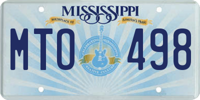 MS license plate MTO498