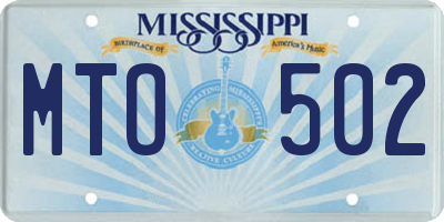 MS license plate MTO502