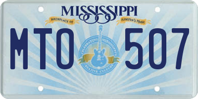 MS license plate MTO507