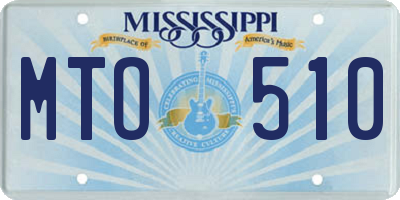 MS license plate MTO510