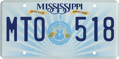 MS license plate MTO518