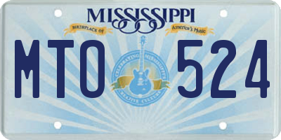 MS license plate MTO524