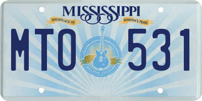 MS license plate MTO531