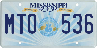 MS license plate MTO536