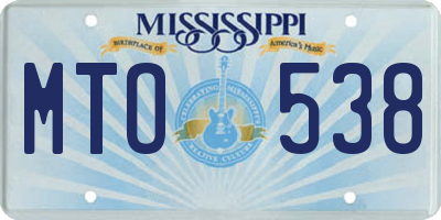MS license plate MTO538