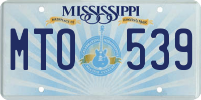 MS license plate MTO539