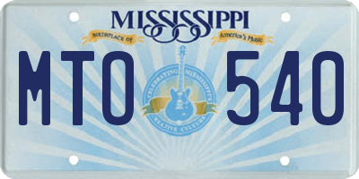 MS license plate MTO540