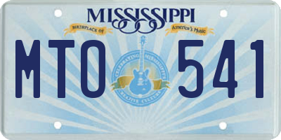 MS license plate MTO541