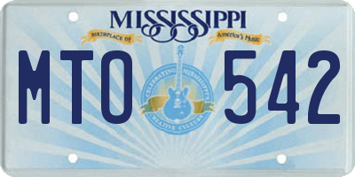 MS license plate MTO542