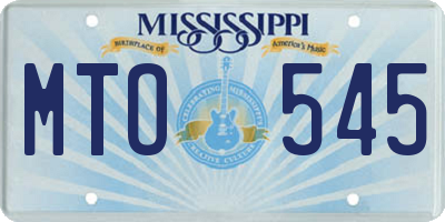 MS license plate MTO545