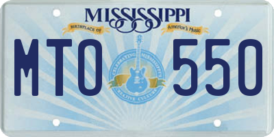 MS license plate MTO550
