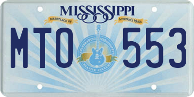 MS license plate MTO553