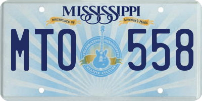 MS license plate MTO558