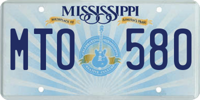 MS license plate MTO580