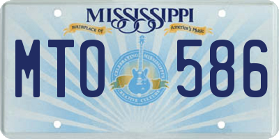 MS license plate MTO586