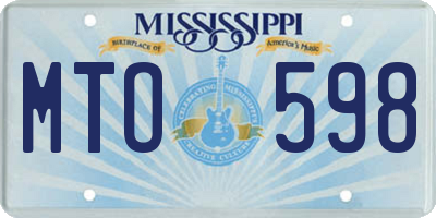 MS license plate MTO598