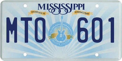 MS license plate MTO601