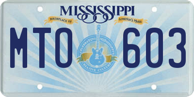 MS license plate MTO603