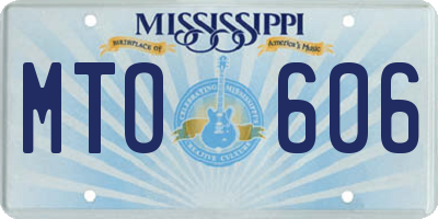 MS license plate MTO606