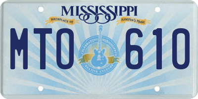 MS license plate MTO610