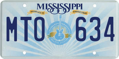 MS license plate MTO634