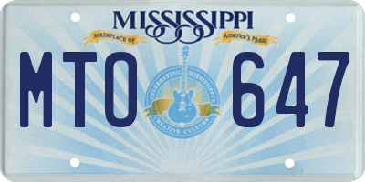 MS license plate MTO647