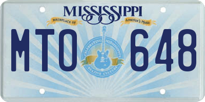 MS license plate MTO648