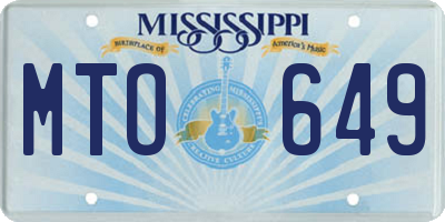 MS license plate MTO649