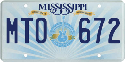 MS license plate MTO672