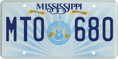 MS license plate MTO680