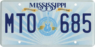 MS license plate MTO685
