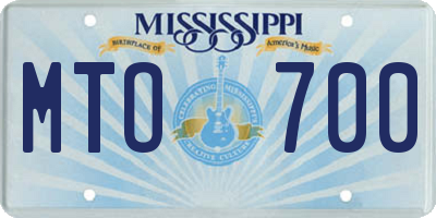 MS license plate MTO700