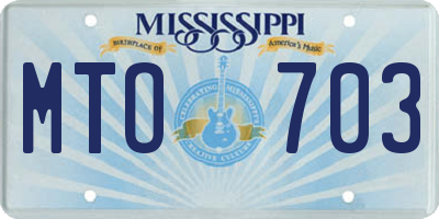 MS license plate MTO703