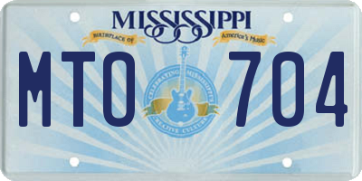 MS license plate MTO704